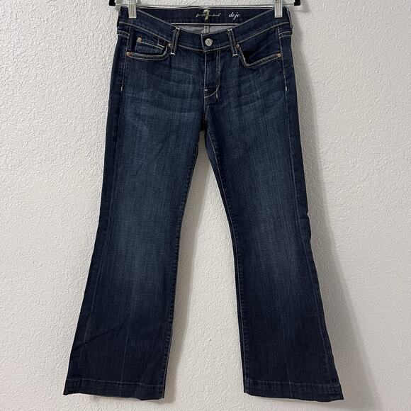 Seven For All Mankind Dojo Women’s Jeans 28x27 Low Rise Flare Dark Wash - Picture 1 of 7